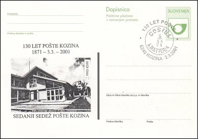 130 LET POŠTE KOZINA 1871 - 2001
